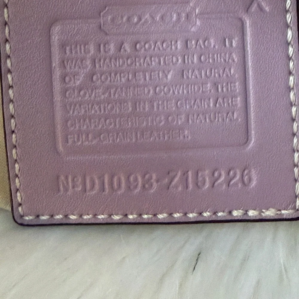 Coach #Z15226 Mauve Leather Hobo Bag